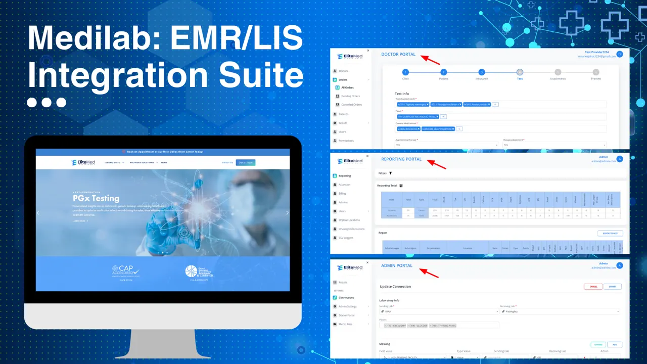 EMR/LIS integration suite for diagnostic labs