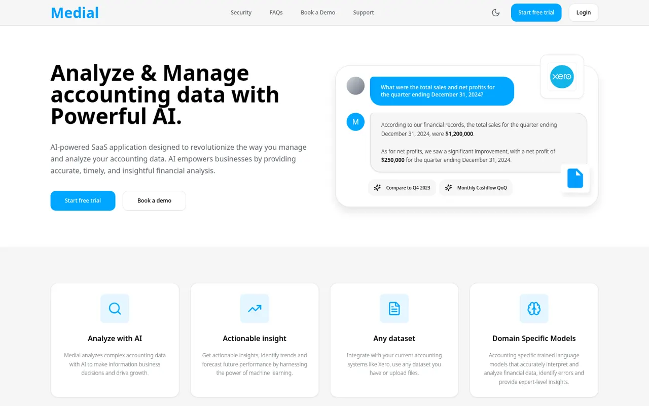 Medial: AI analysis for accounting data